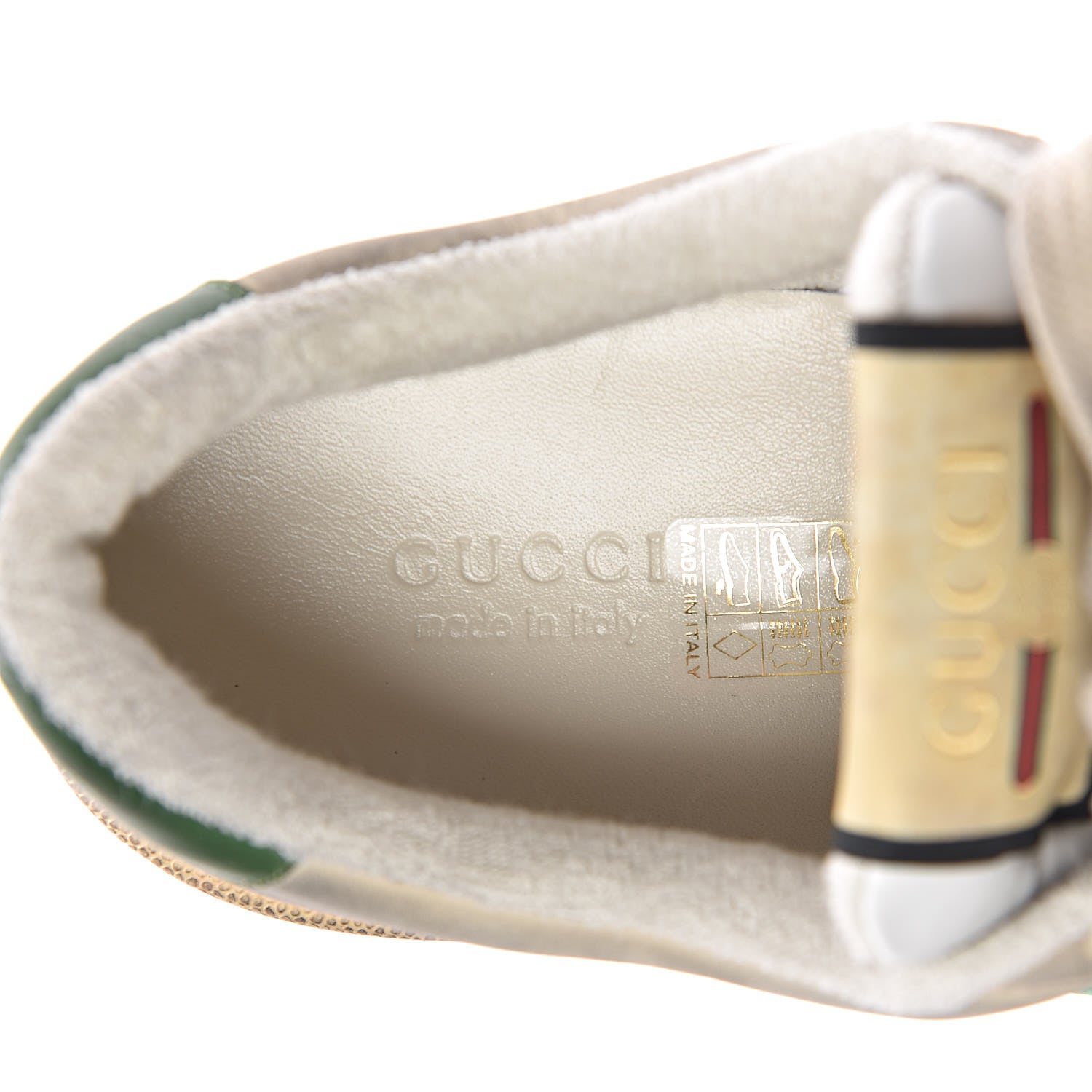 Gucci GG Monogram Nubuck Web Womens Screener Sneakers 38.5 New Sand Dusty Milk Vintage Green 6 of 9