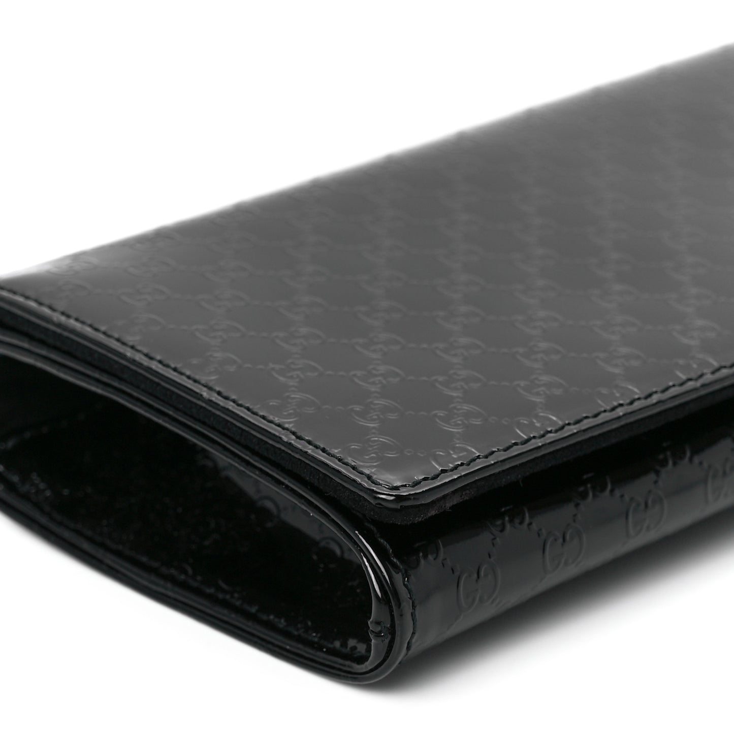 Patent Microguccissima Small Broadway Clutch Black