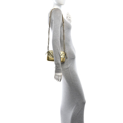 Chanel Metallic Aged Calfskin Quilted Small Gabrielle Clutch With Chain Gold 2 of 10