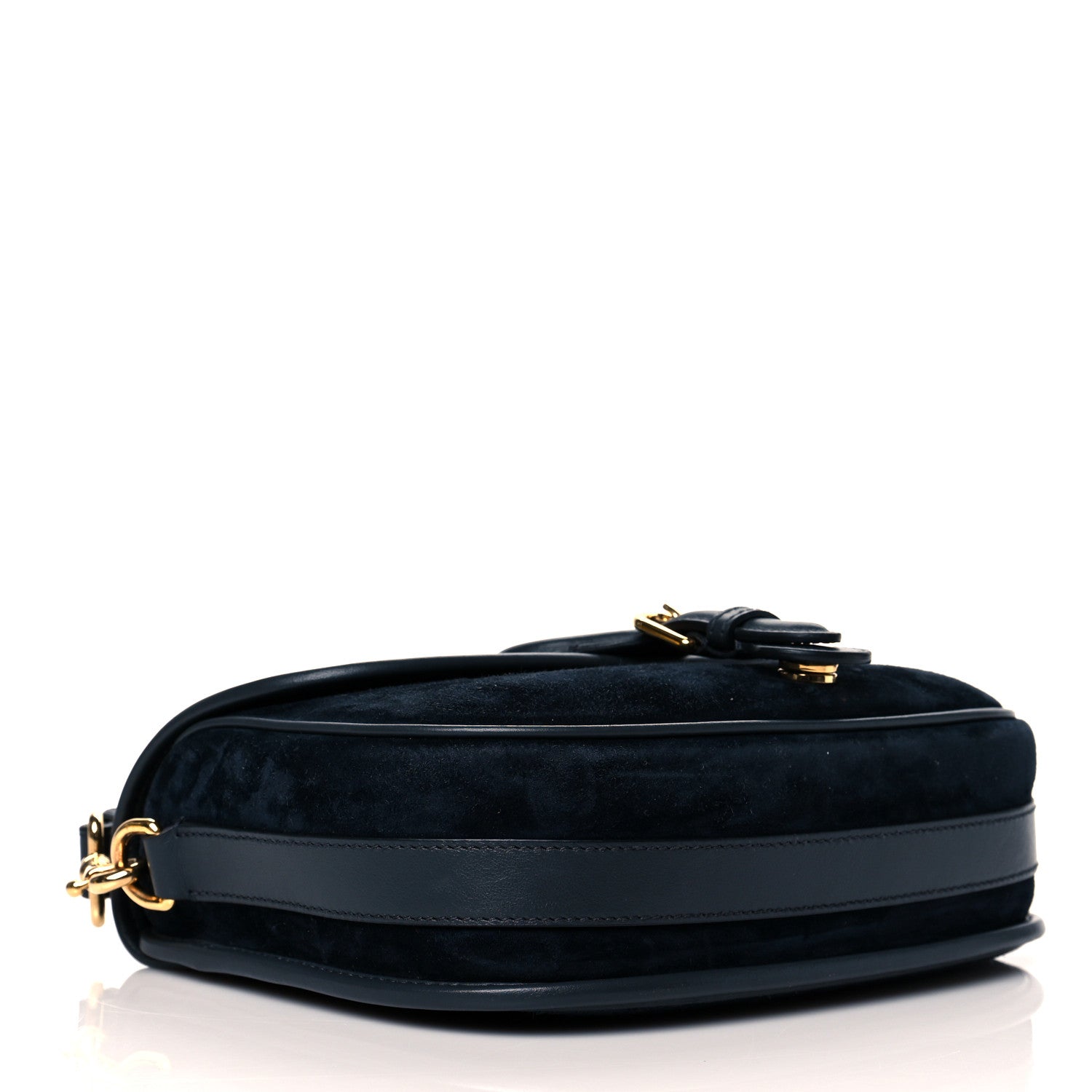 Christian Dior Suede Medium Bobby Flap Navy 4 of 10