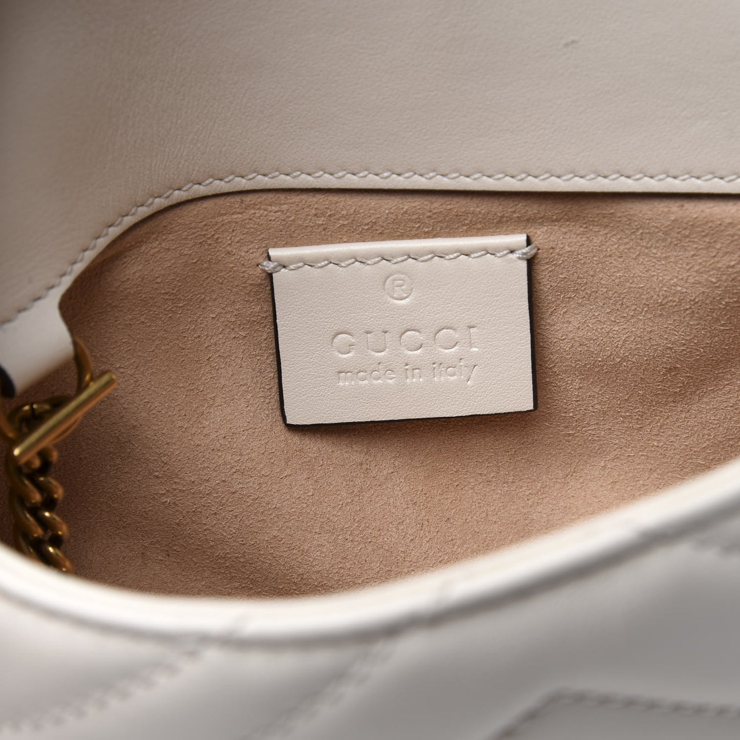 Calfskin Matelasse Super Mini GG Marmont Shoulder Bag White