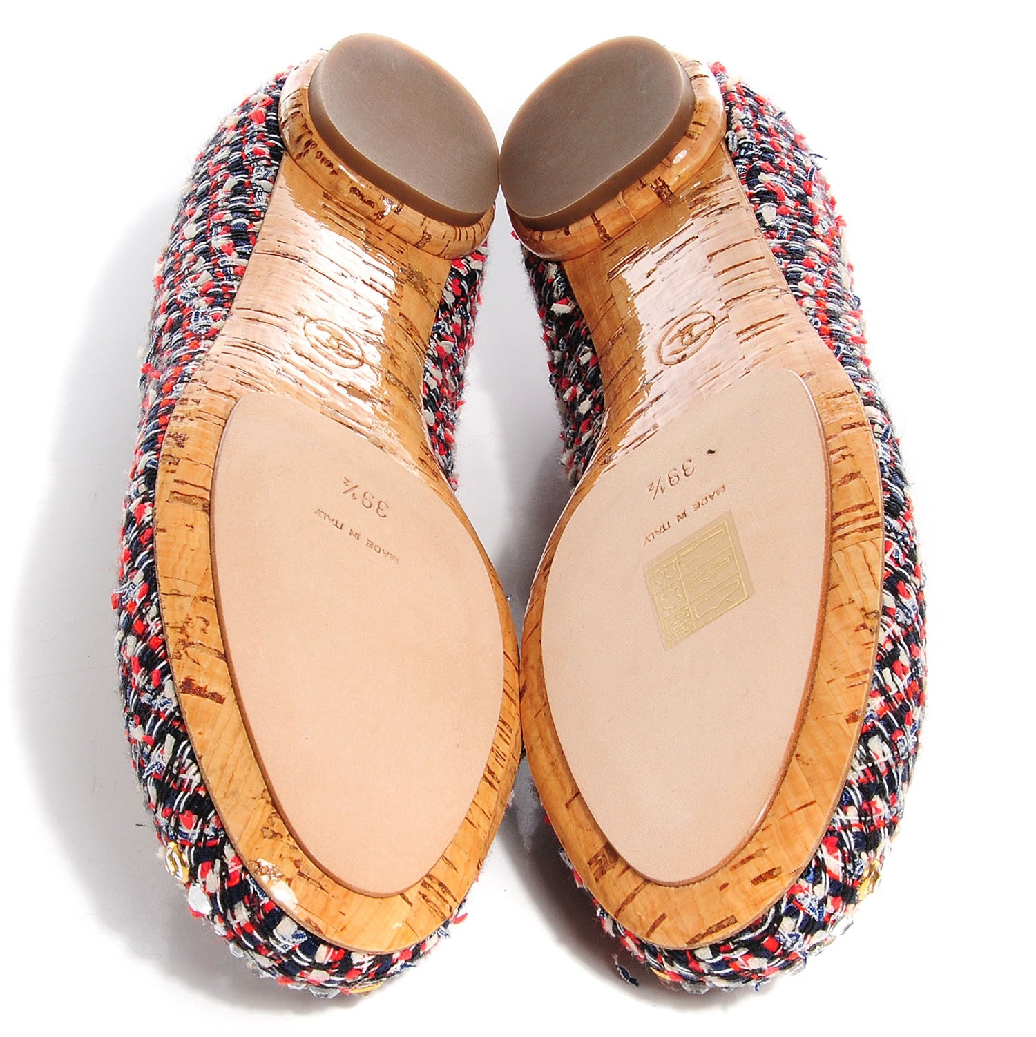 Chanel Tweed Crystal CC Ballerina Flats 39.5 5 of 7