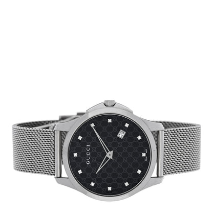 Gucci Stainless Steel Diamond 40mm G-Timeless Mesh Quartz Watch Black 2 of 4