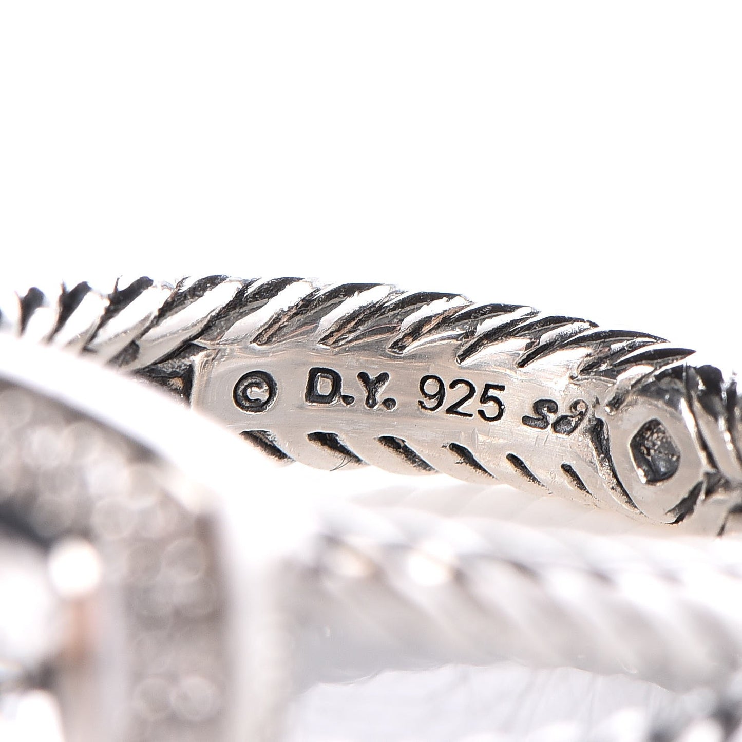 Sterling Silver Diamond White Topaz 7mm Petite Albion Ring 52 6