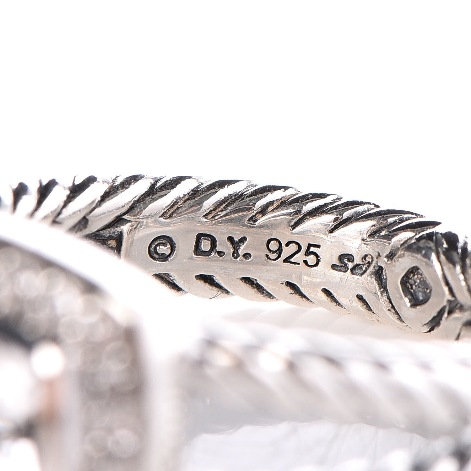 David Yurman Sterling Silver Diamond White Topaz 7mm Petite Albion Ring 52 6 5 of 5