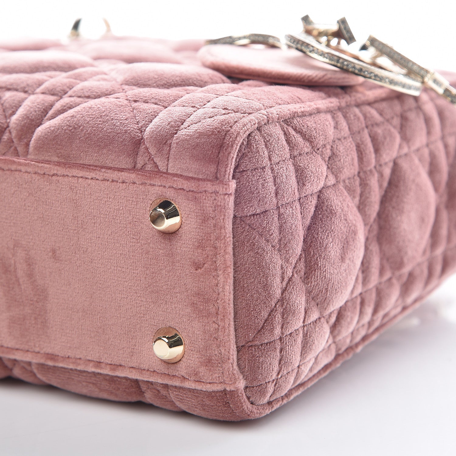 Christian Dior Velvet Mini Lady Dior Pink 10 of 11