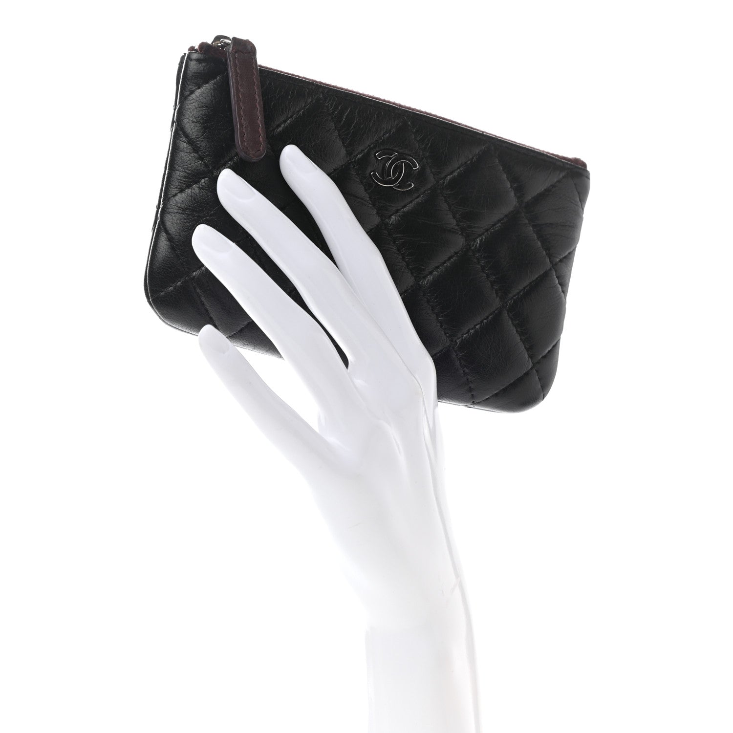 Chanel Lambskin Quilted Small Cosmetic Case Black 2 of 10