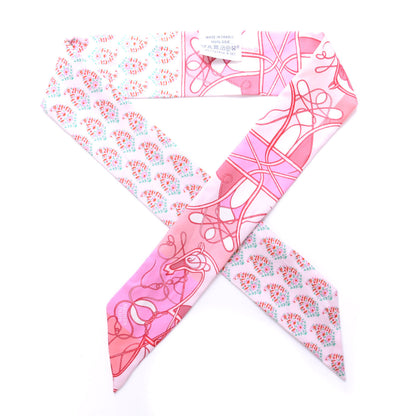 Hermes Silk Coup De Fouet Au Bloc Twilly Rose Nacre Turquoise 1 of 4