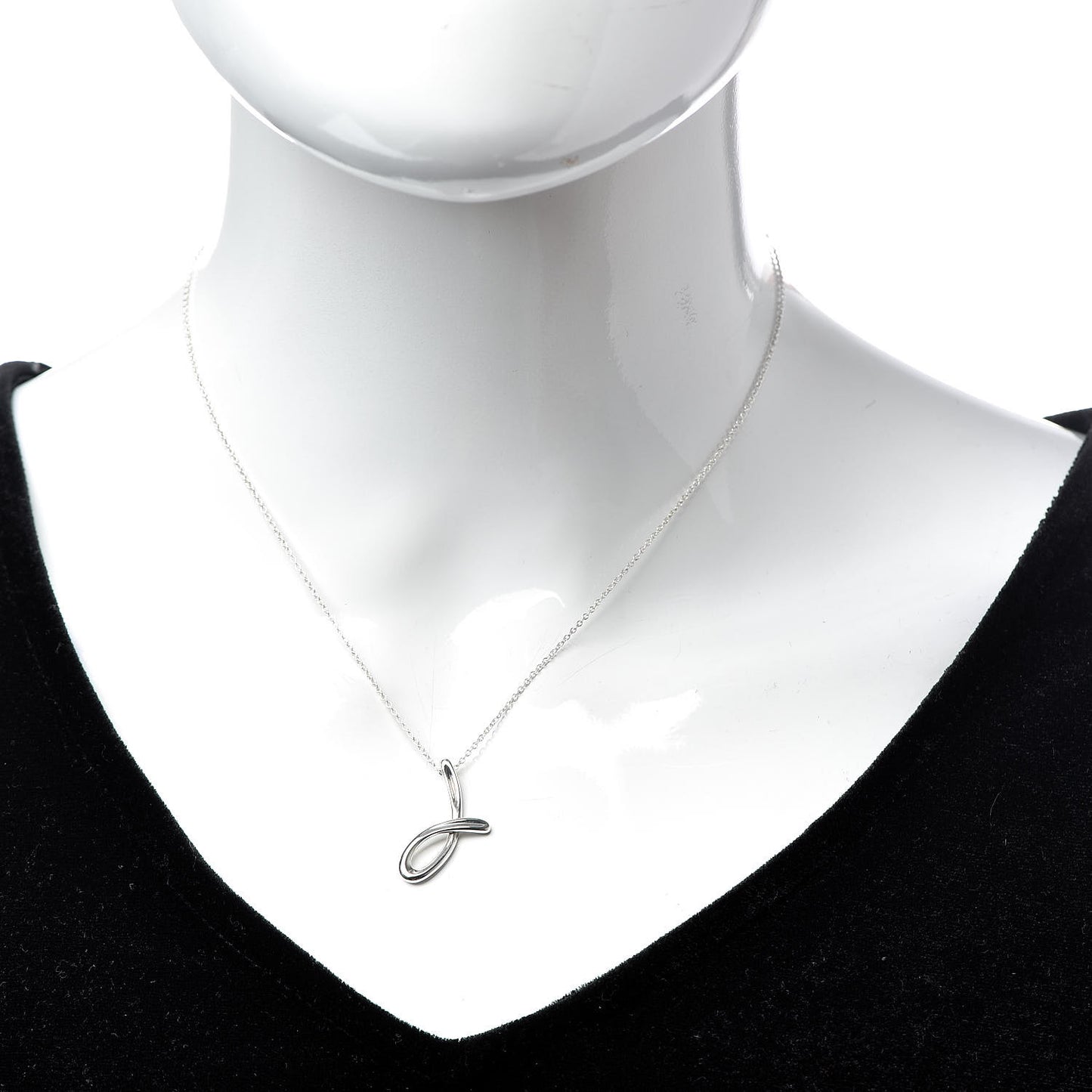 Sterling Silver Elsa Peretti Letter J Pendant Necklace