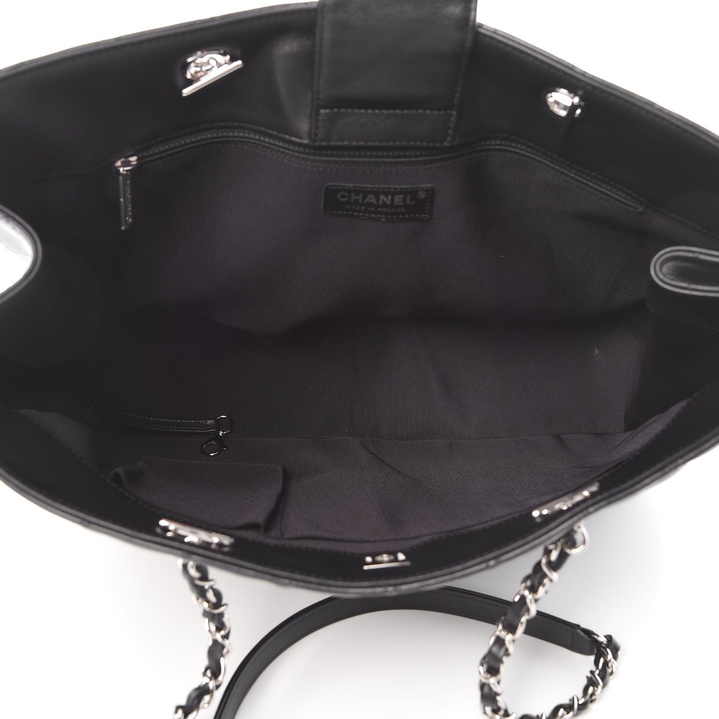 Calfskin Quilted Timeless Tote Black