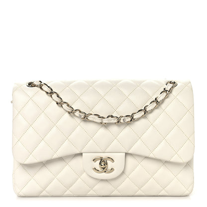 Chanel Caviar Quilted Jumbo Double Flap White 1 of 10
