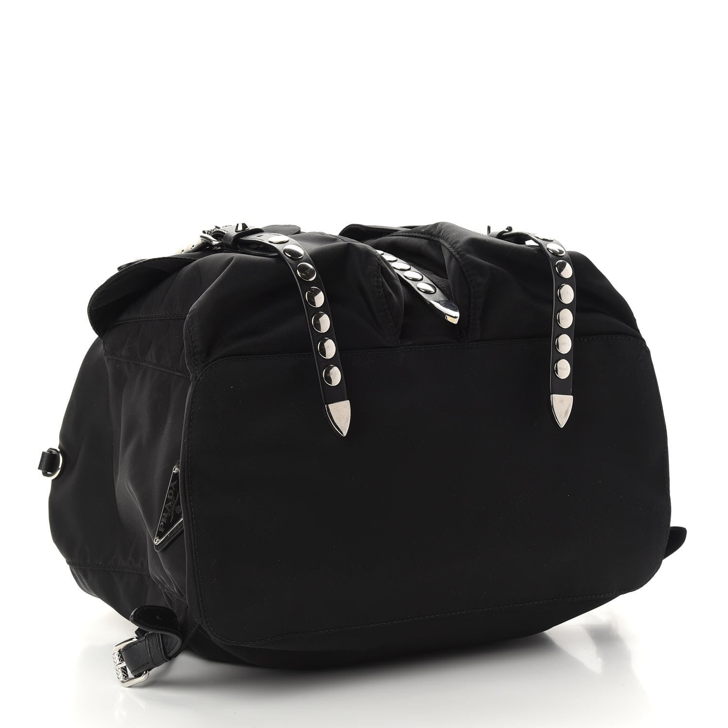 Prada Nylon New Vela Studded Backpack Black 4 of 9