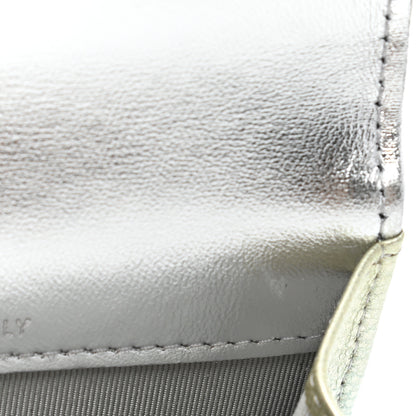 Chanel Gradient Metallic Calfskin Quilted Flap Card Holder Wallet Silver Blue Yellow Purple 9 of 10
