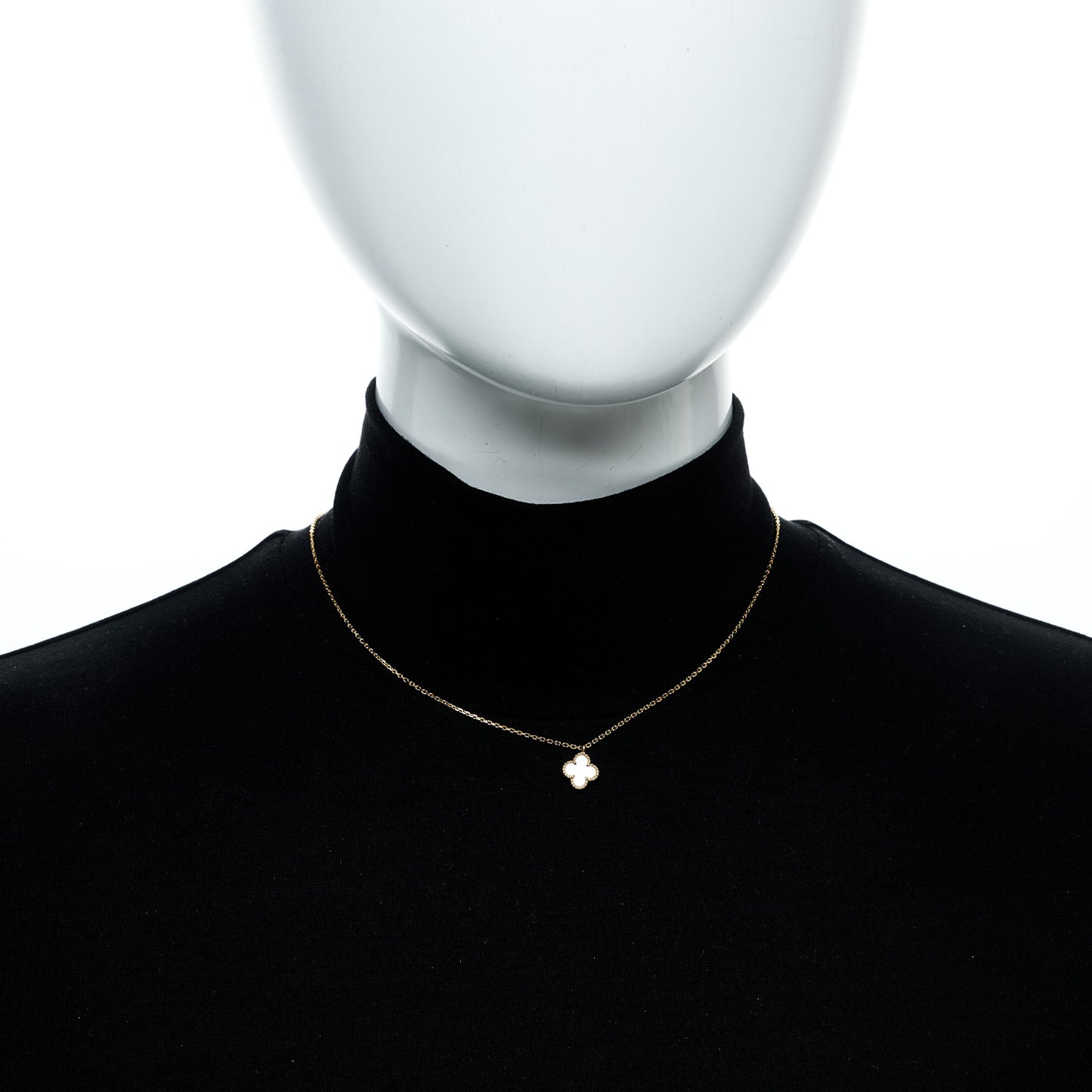 18K Yellow Gold Mother of Pearl Sweet Alhambra Pendant Necklace