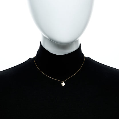 Van Cleef & Arpels 18K Yellow Gold Mother of Pearl Sweet Alhambra Pendant Necklace 2 of 6