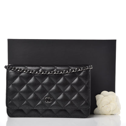 Chanel Caviar Quilted Wallet On Chain WOC Black 9 of 9