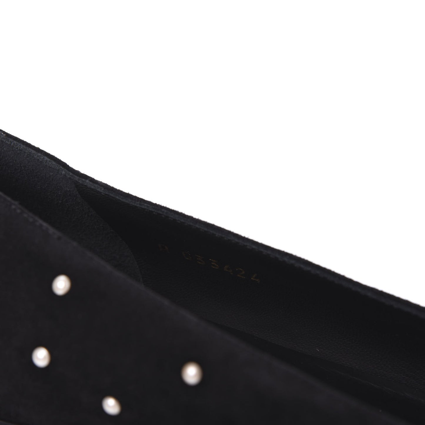 Suede Pearl Patent CC Cap Toe Ballerina Flats 40 Black