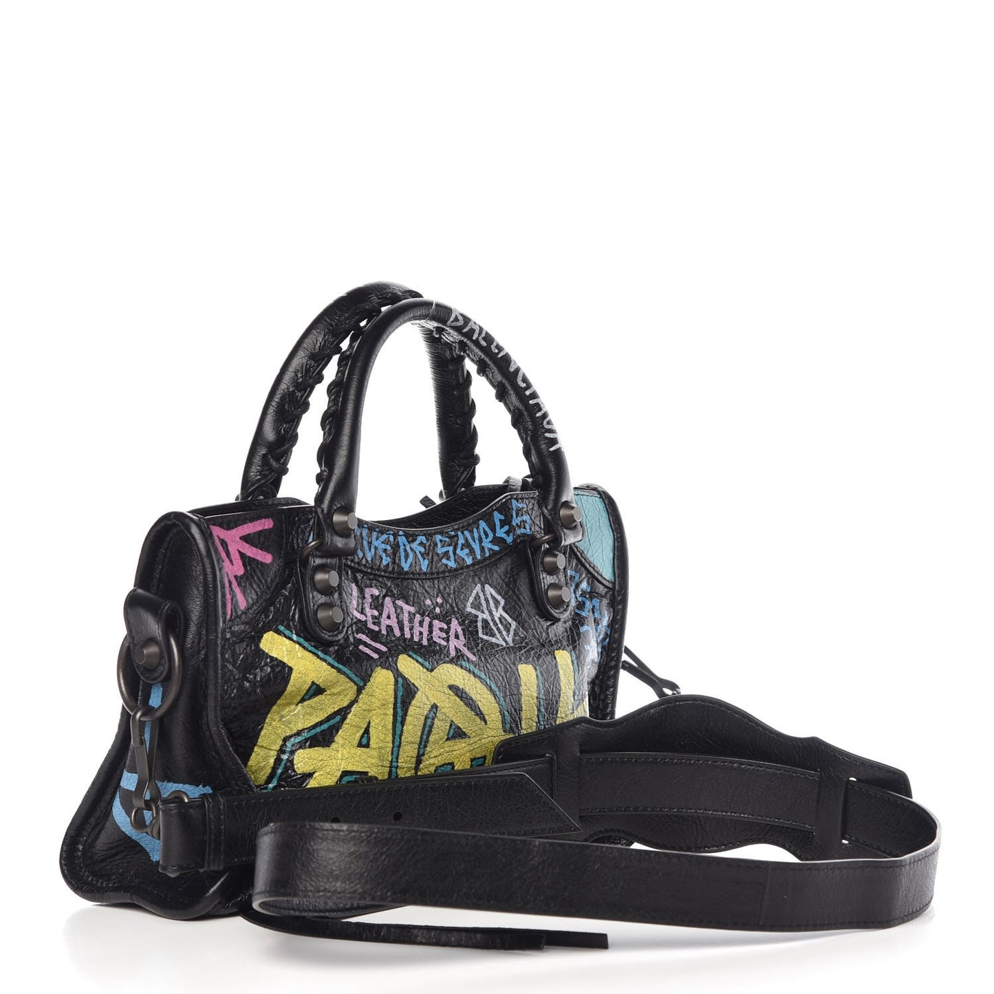 Agneau Arena Graffiti All Over Classic Hardware Mini City Black Multicolor