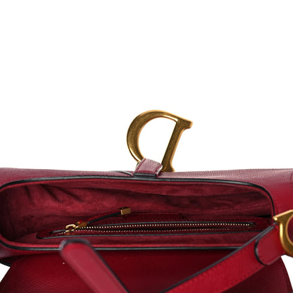 Christian Dior Grained Calfskin Saddle Bag Burgundy 4 of 8