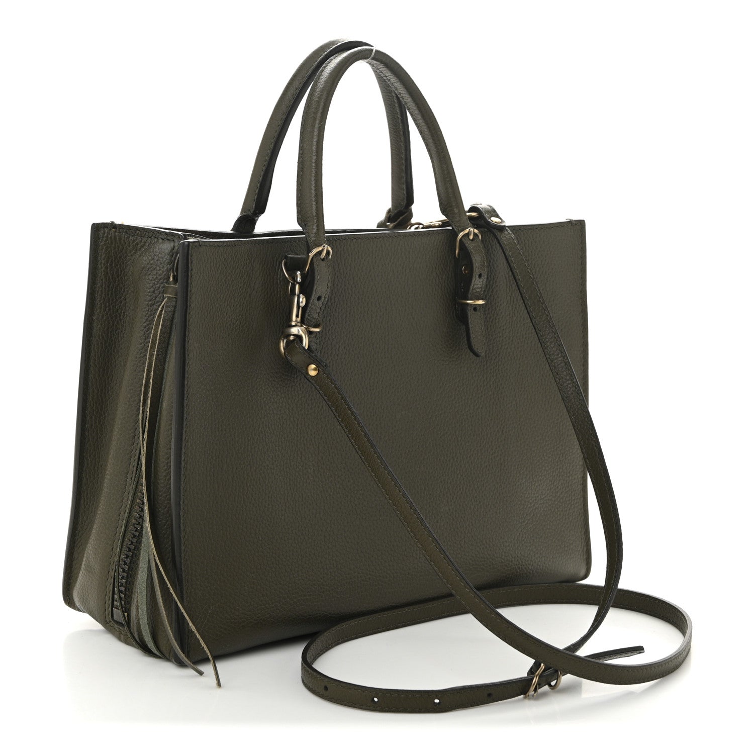 Balenciaga Veau Papier A6 Zip Around Tote Vert Kaki Orange 4 of 11