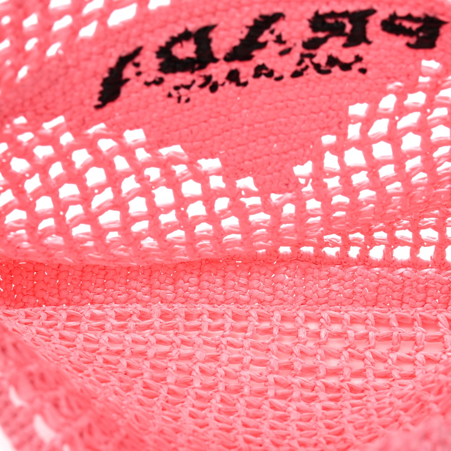 Yarn Raffia Effect Crochet Logo Embroidered Tote Bag Petalo
