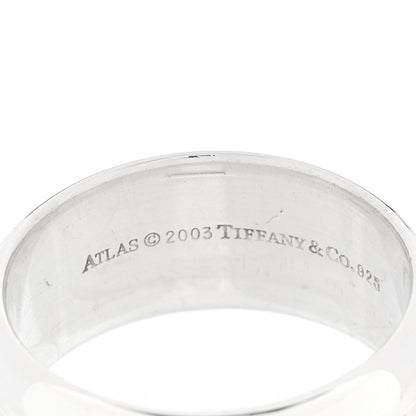 Tiffany Sterling Silver Atlas Band Ring 58 8.25 4 of 5