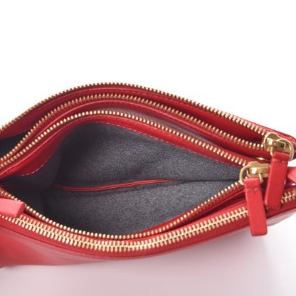 Celine Lambskin Small Trio Crossbody Bag Red 6 of 9