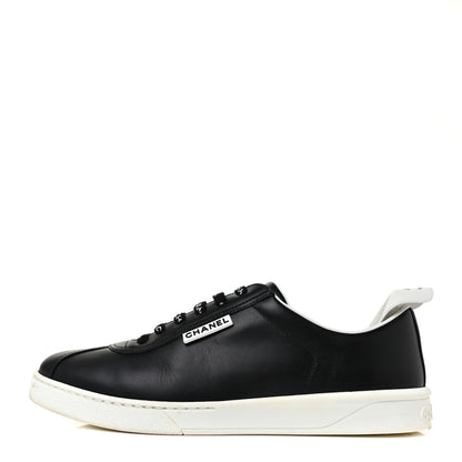 Chanel Calfskin CC Womens Sneakers 39.5 Black 1 of 9