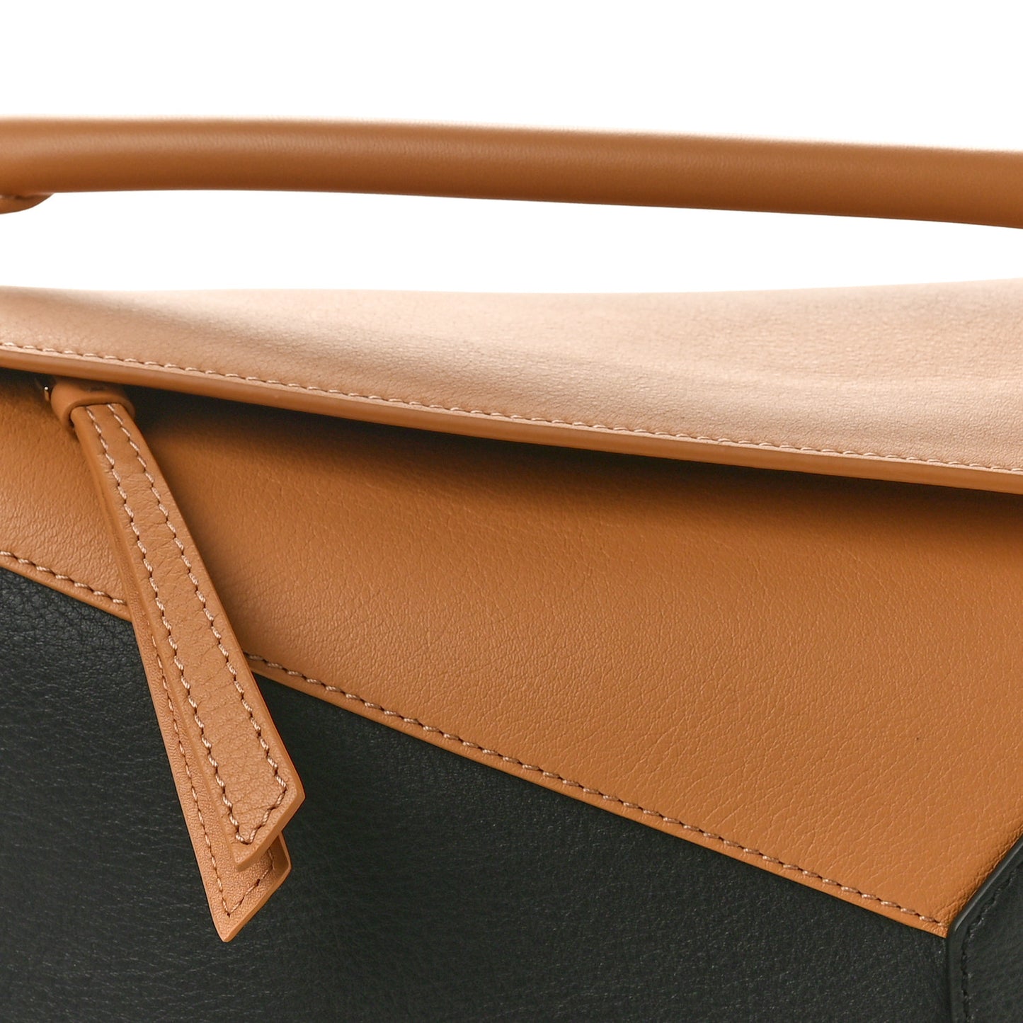 Calfskin Small Puzzle Edge Bag Warm Desert Black