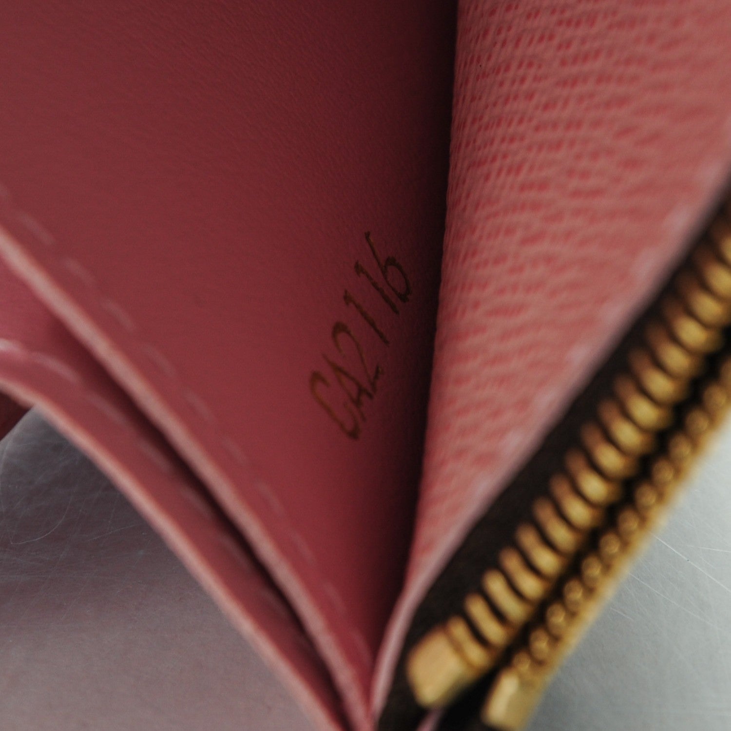 Louis Vuitton Damier Ebene Caissa Wallet Rose Ballerine 8 of 8