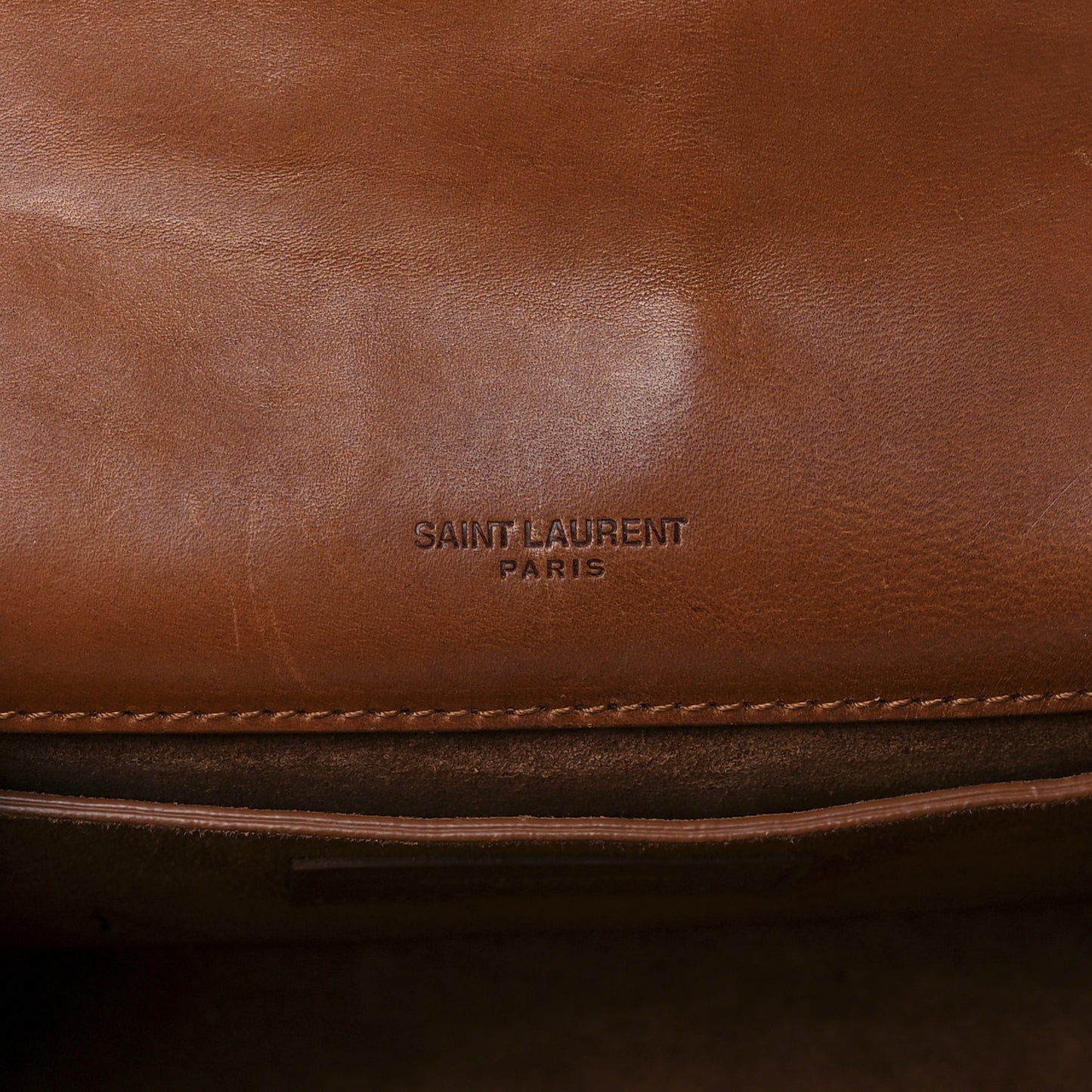 Shearling Small Monogram Kate Satchel Beige