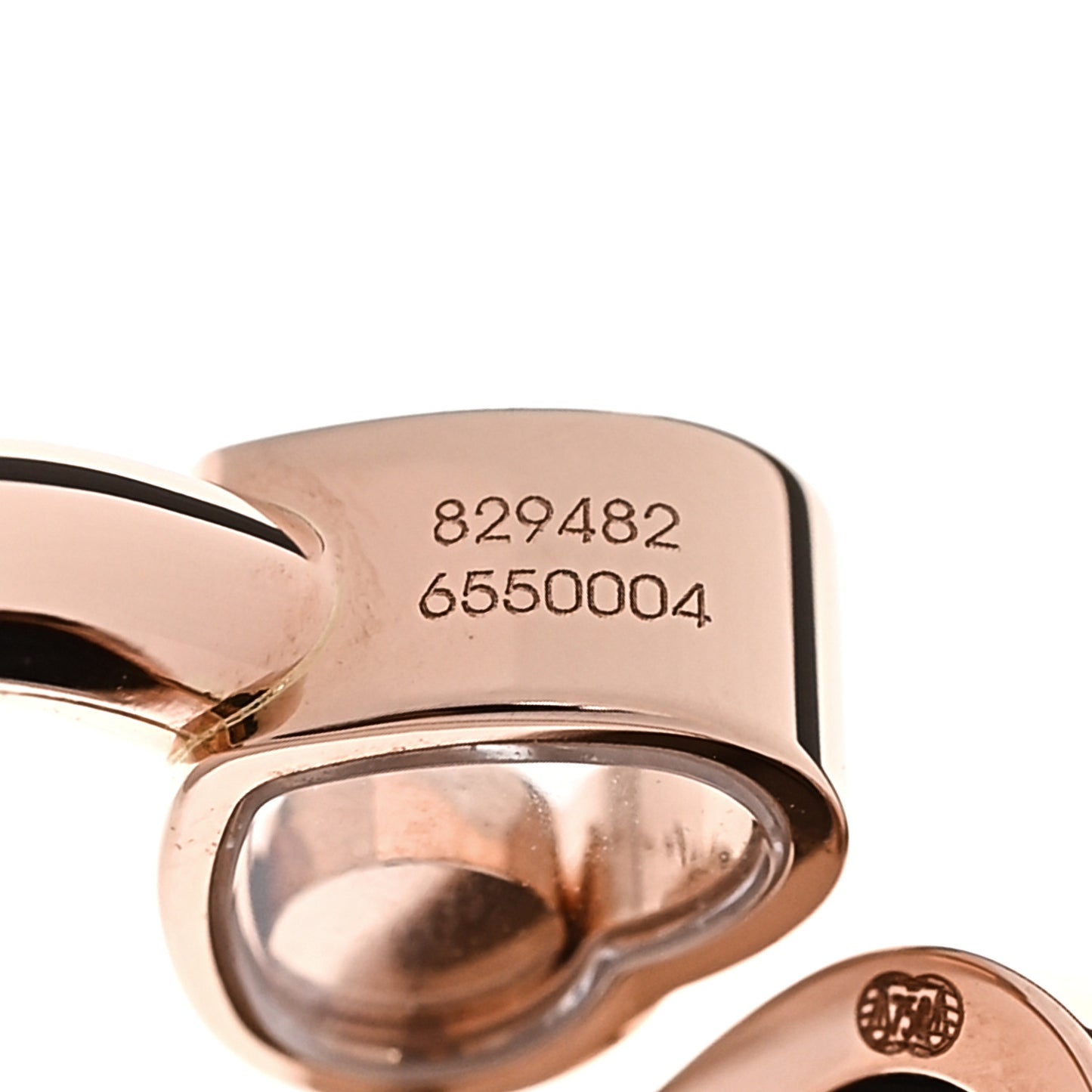 18K Rose Gold Diamond Black Onyx Happy Hearts Ring 52 6