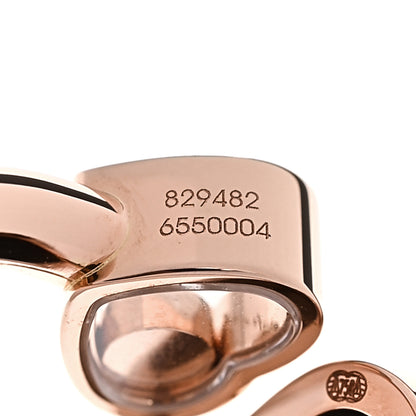 Chopard 18K Rose Gold Diamond Black Onyx Happy Hearts Ring 52 6 7 of 7
