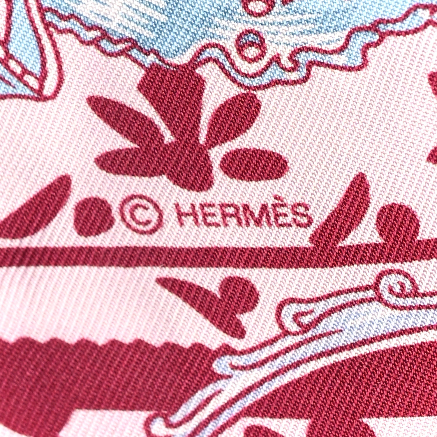 Hermes Silk Etriers Remix Twilly Rose Pale Bordeaux 4 of 4