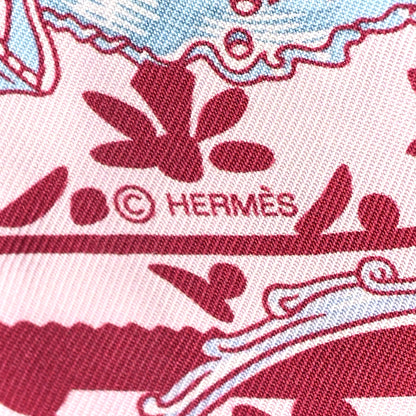 Hermes Silk Etriers Remix Twilly Rose Pale Bordeaux 4 of 4