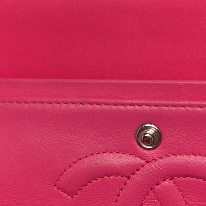 Chanel Lambskin Quilted Medium Double Flap Dark Pink 13 of 22