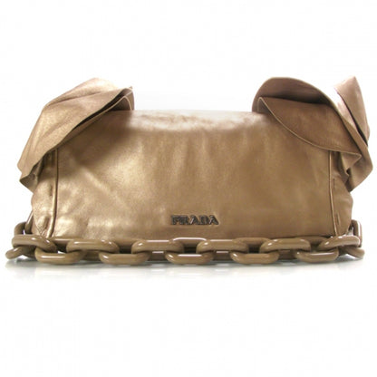 Prada Nappa Ruffle Resin Chainlink Bag Gold 1 of 12