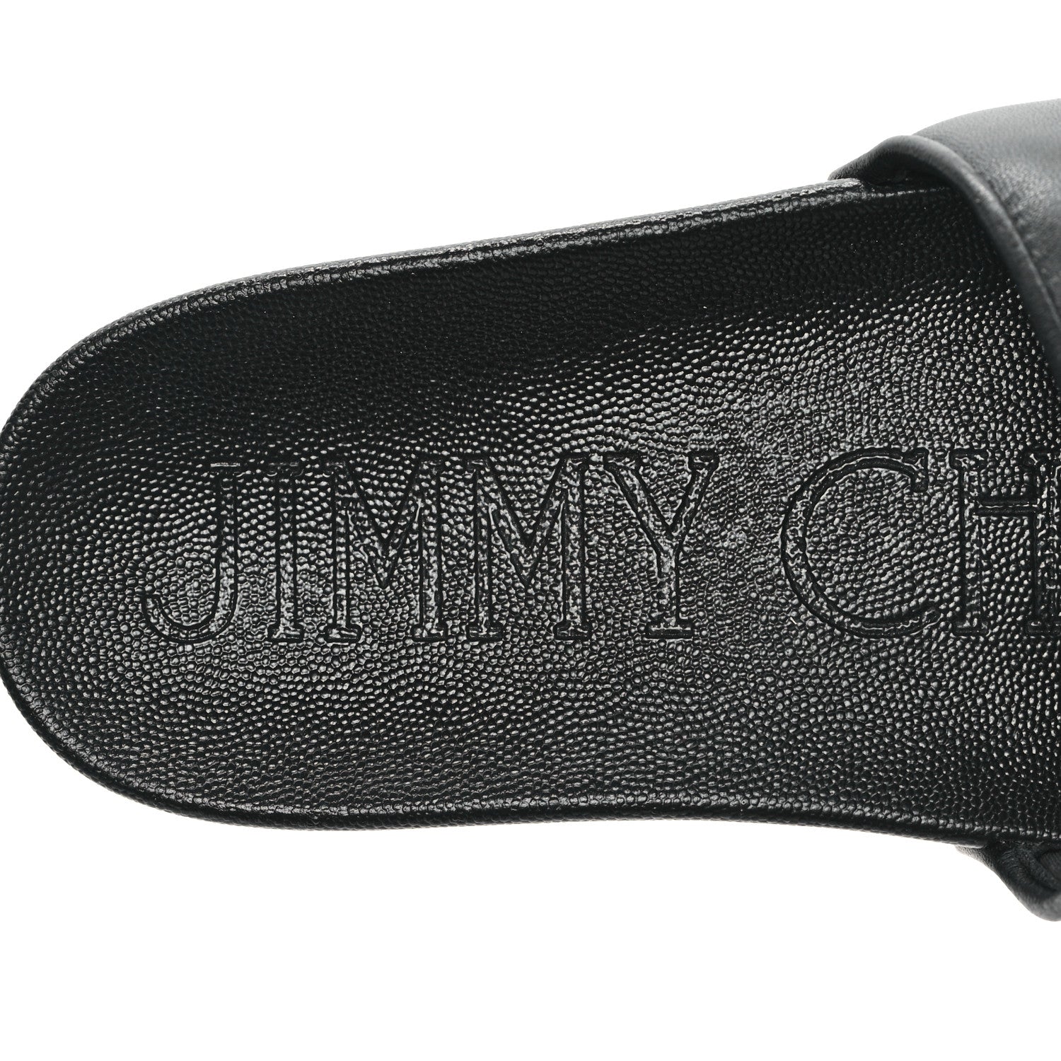 Jimmy Choo Nappa Embossed Logo Azari Slide Sandals 40 Black 8 of 10