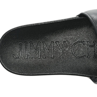 Jimmy Choo Nappa Embossed Logo Azari Slide Sandals 40 Black 8 of 10