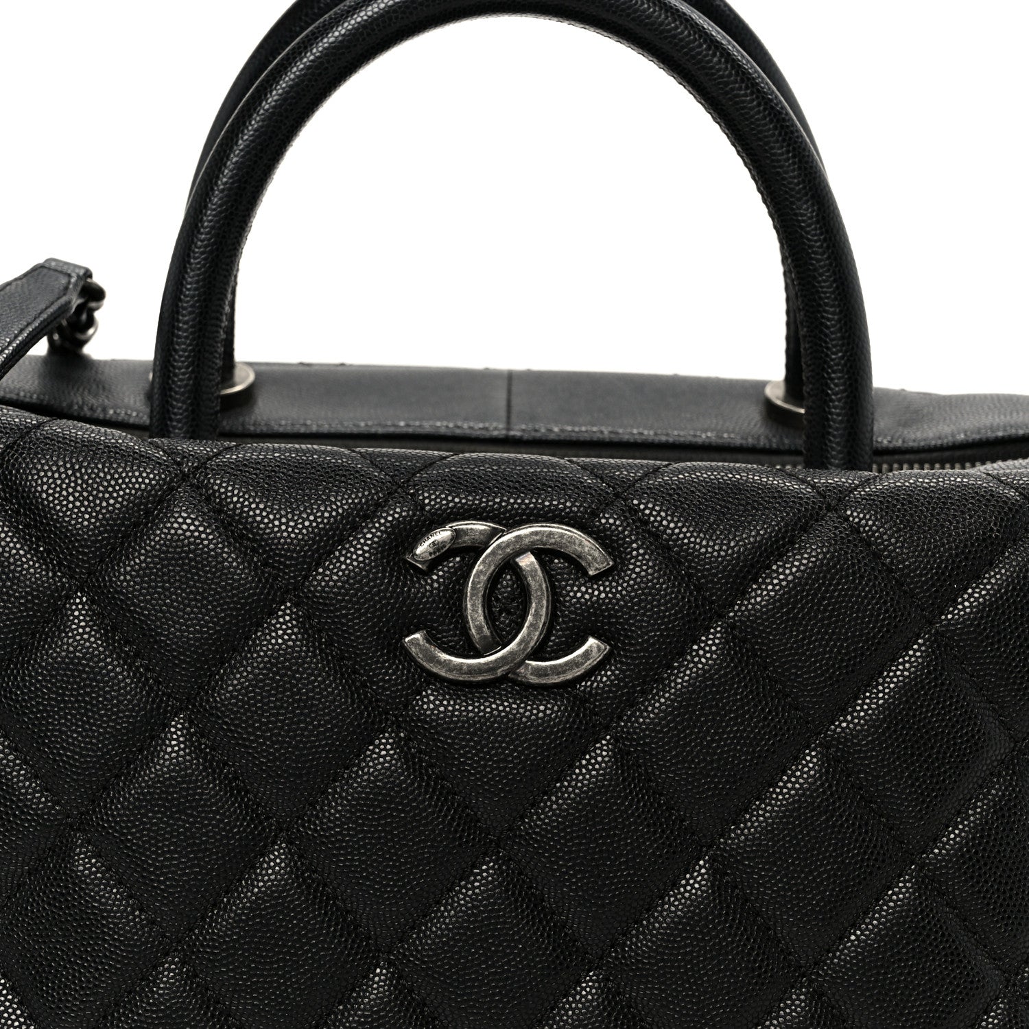 Chanel Caviar Quilted Large Coco Handle Bowling Bag Black 8 of 10