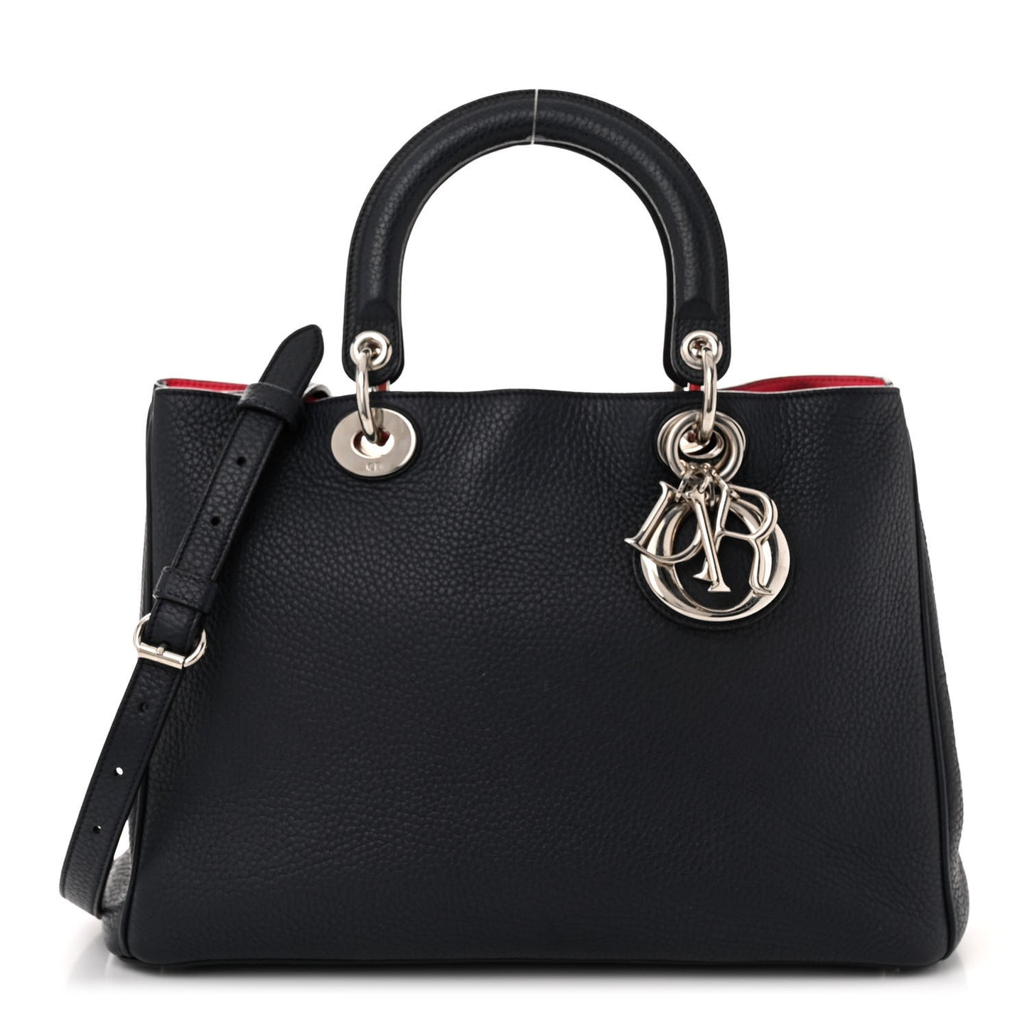 Bullcalf Medium Diorissimo Tote Navy Fuchsia