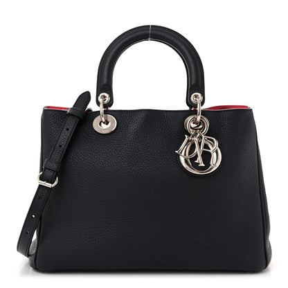 Christian Dior Bullcalf Medium Diorissimo Tote Navy Fuchsia 3 of 15