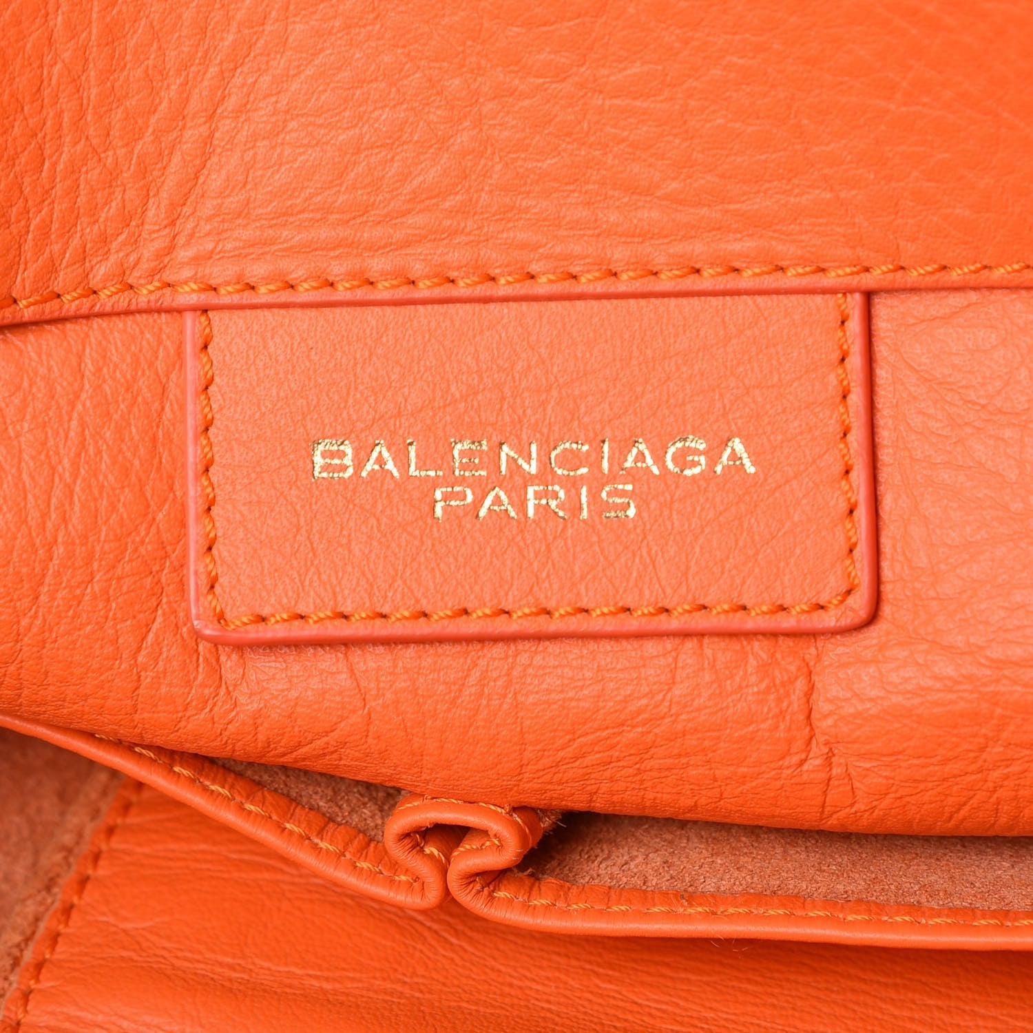 Balenciaga Calfskin Papier Ledger Tote Tangerine 6 of 10