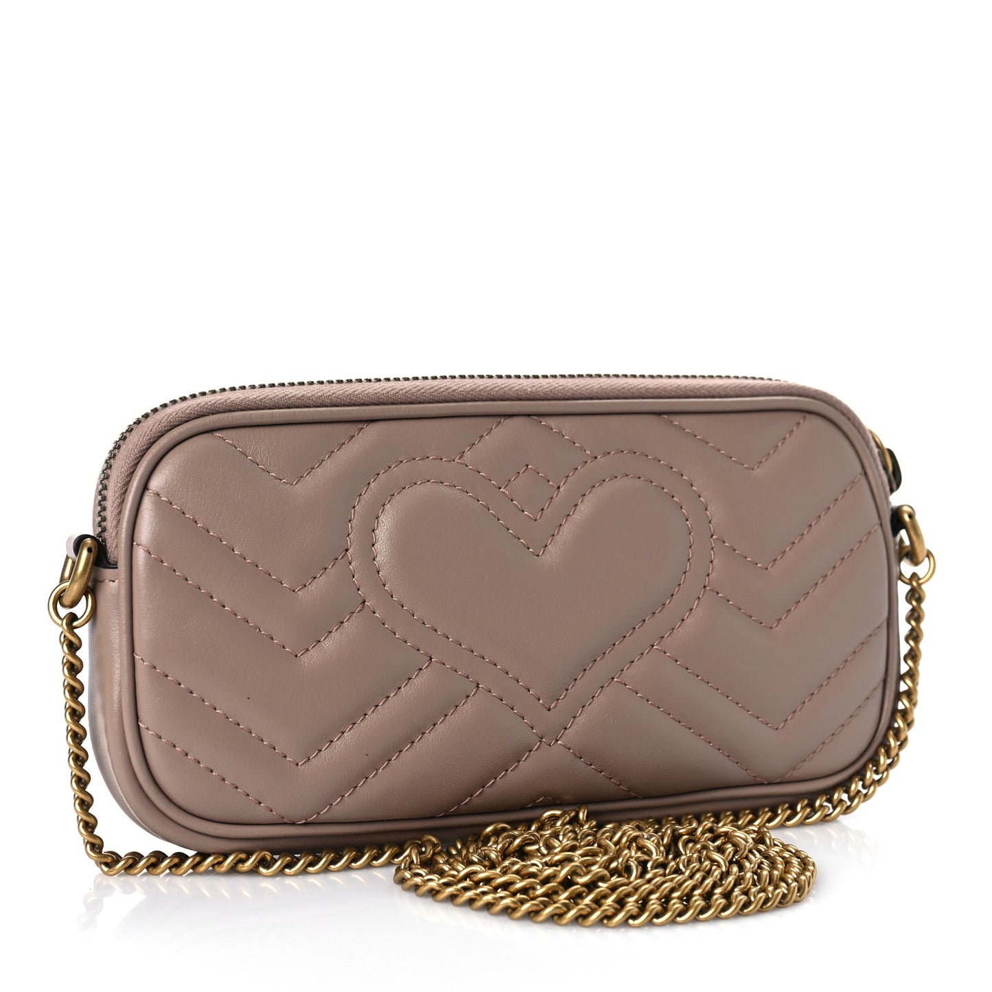 Calfskin Matelasse Mini GG Marmont Chain Crossbody Bag Porcelain Rose