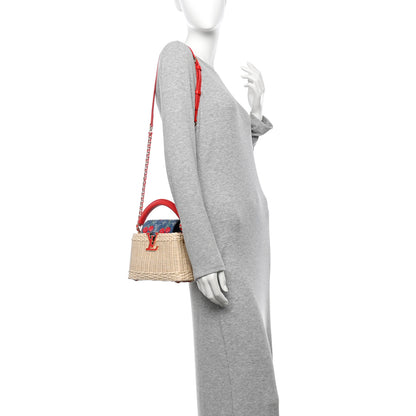 Louis Vuitton LV X TM Rattan Denim Calfskin Cerises Capucines Mini 2 of 10