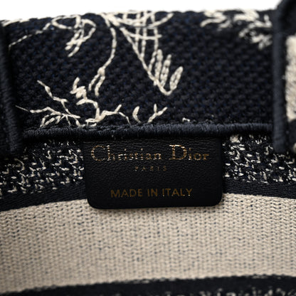 Christian Dior Canvas Embroidered Toile De Jouy Reverse Mini Book Tote With Strap Blue Multicolor 6 of 10