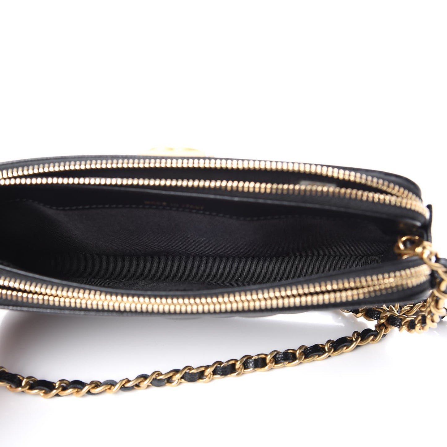 Caviar Quilted Small Boy Clutch With Chain Black