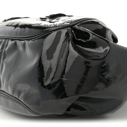 Chanel Patent Camellia Shoulder Bag Black 10 of 12