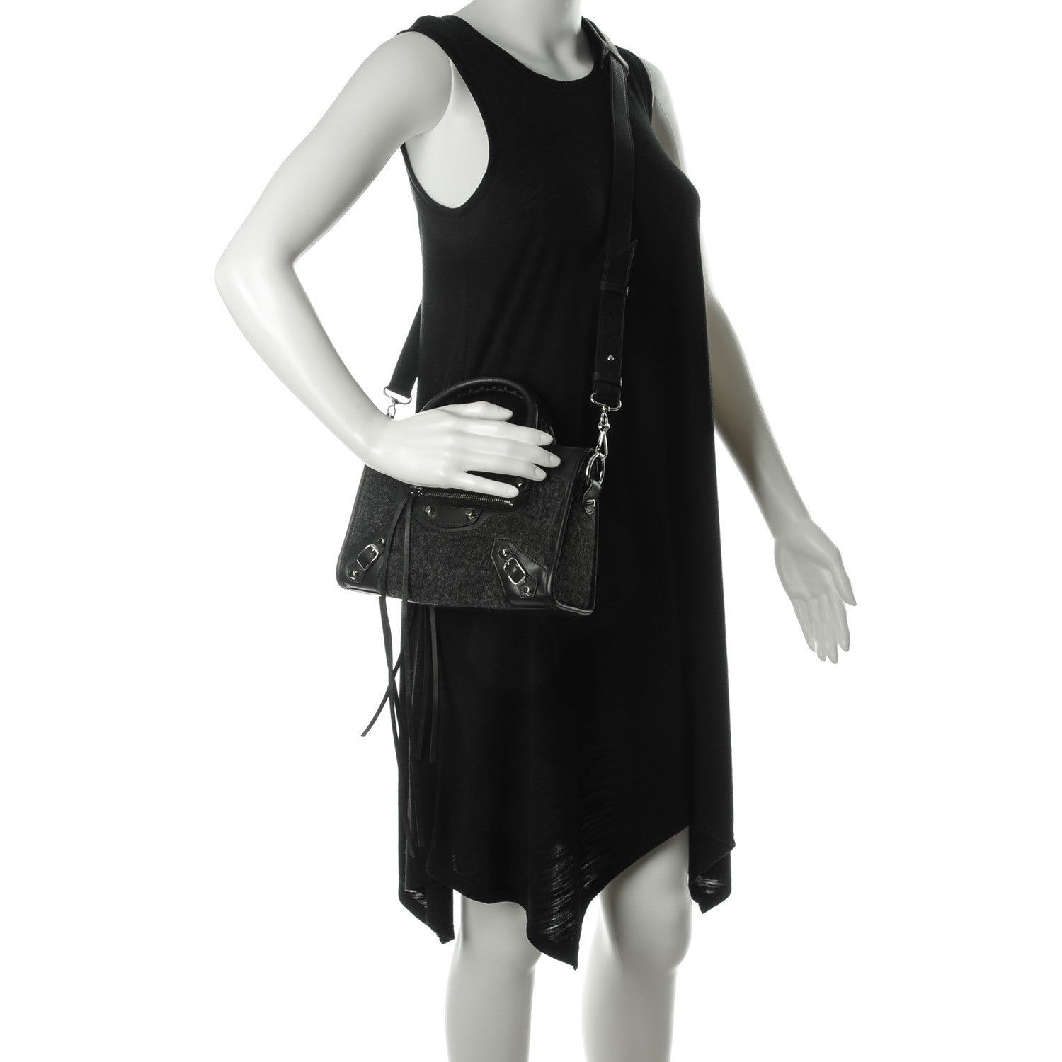 Balenciaga Alpaca Calfskin Classic Silver Hardware Mini City Black 2 of 8