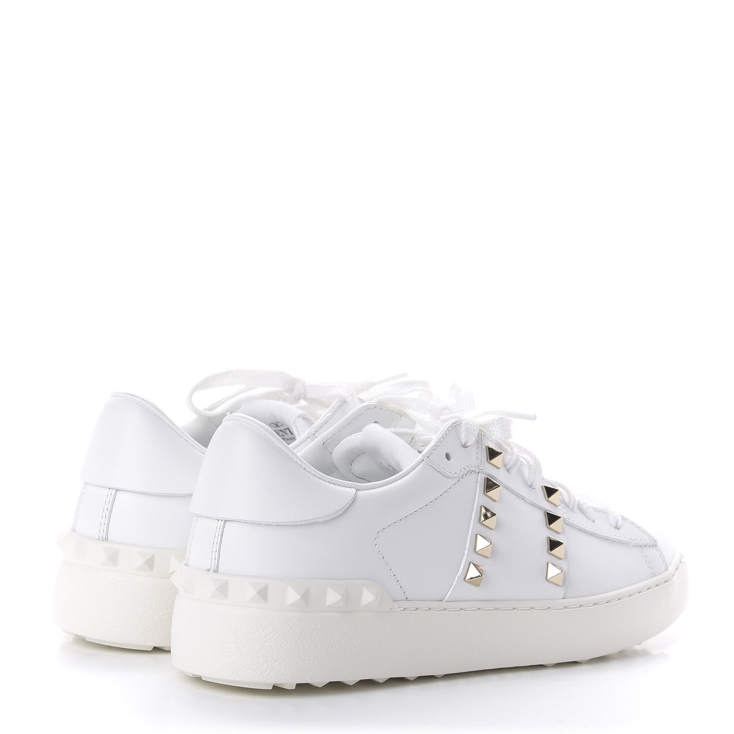 Calfskin Rockstud Untitled Open Sneakers 37.5 White